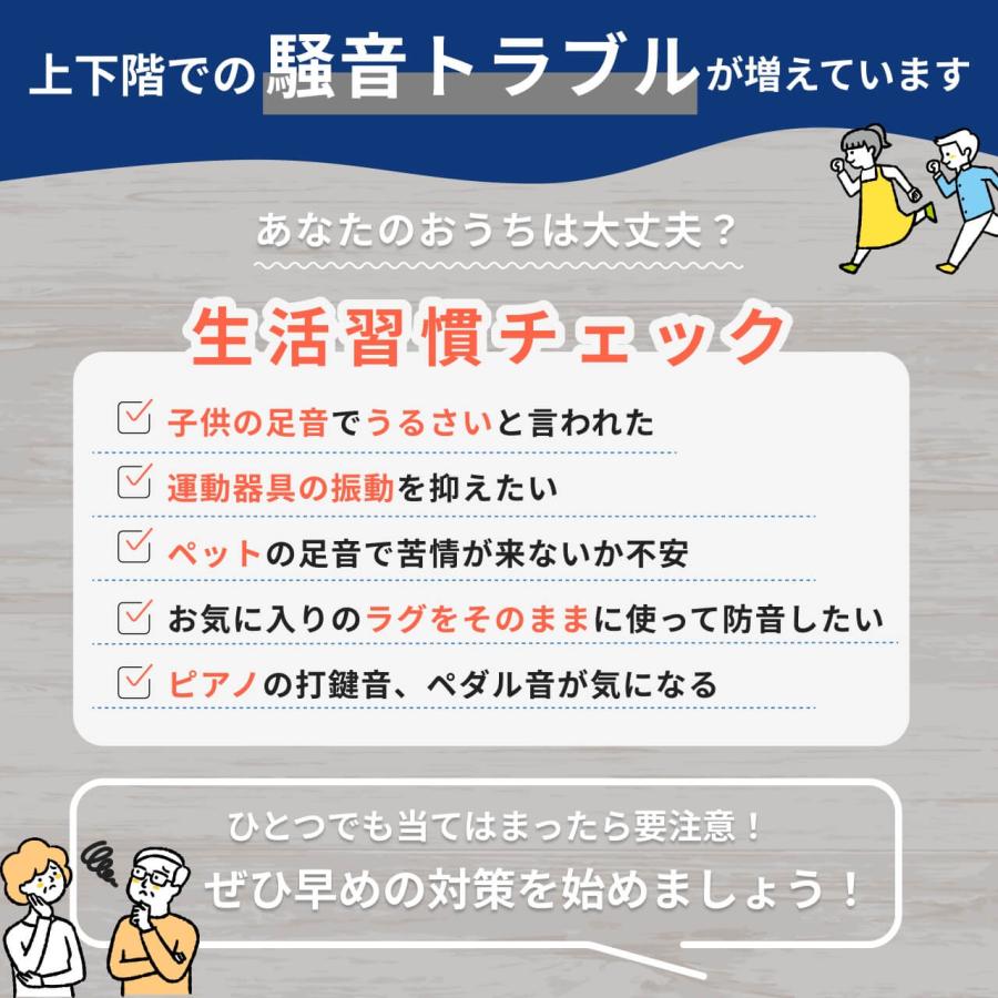 防音専門ピアリビング 防音マット 防音シート 足音マット 厚さ7mm