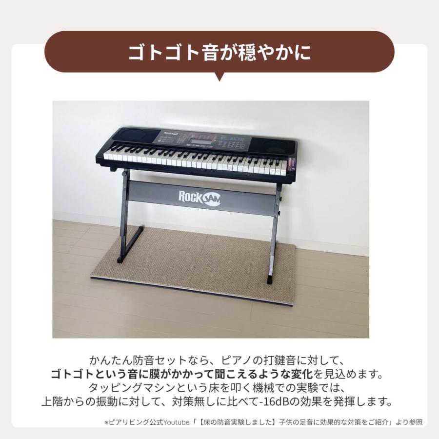 防音マット アップライトピアノ 用 床のかんたん防音セット 防音 ピアノ マット 防振 楽器 吸音 振動 打鍵音_15