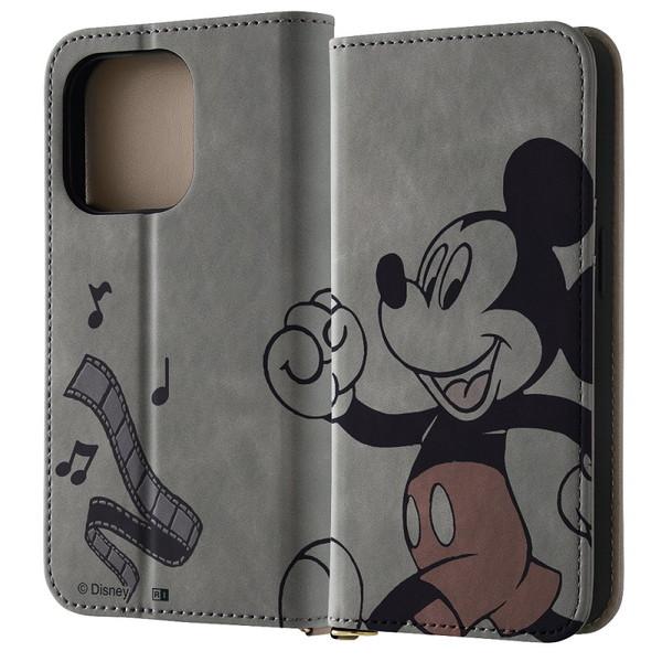 iPhone15 Pro ディズニー 手帳型レザーケース Raffine ミッキーマウス｜piarto｜03