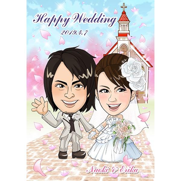 Cg似顔絵ウェルカムボード2nd 桜吹雪 店 Wn247 店のcg似顔絵ウェルカムボード2nd