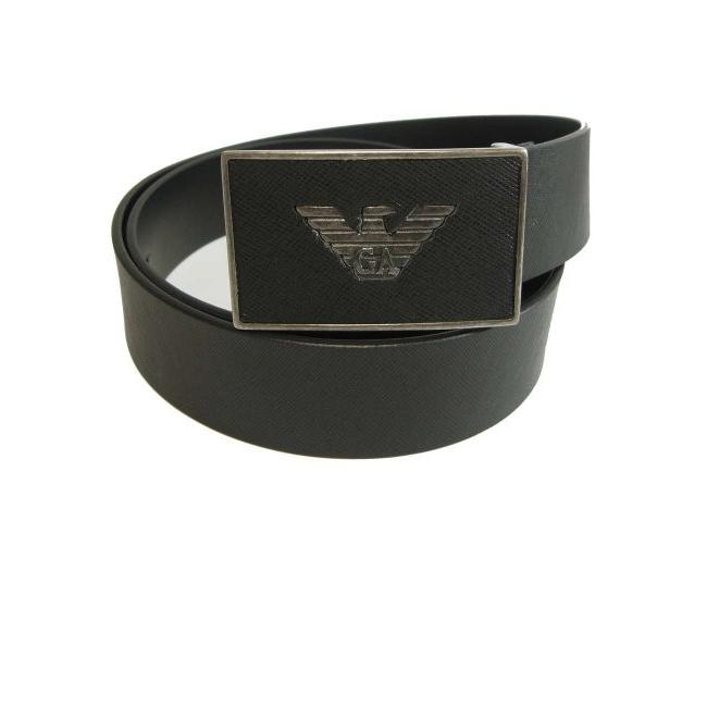 新品未使用品✨ エンポリオ アルマーニ ベルト メンズ ブラック　本革　ロゴ　黒 EMPORIO ARMANI アルマーニ ベルト メンズ ブラック エンポリオ