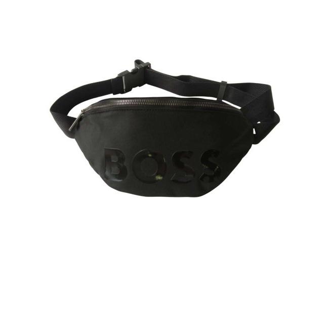 001 未使用Boss ウエストバッグ　ロゴプリント　ブラック Amazon.co.jp: [ボス] ウエストバッグ リサイクルマテリアル