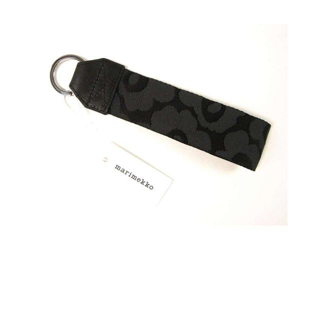ラスト！marimekkoキーホルダー　革　ウニッコ　ブラック　マリメッコ　新品 marimekkoキーホルダー 革 ウニッコ ブラック マリメッコ 新品
