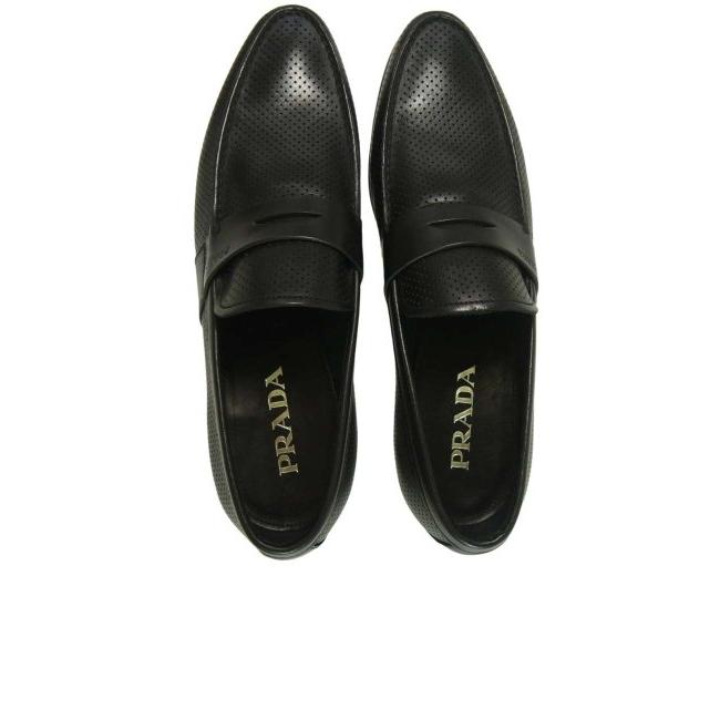 プラダ 靴 メンズ レザーシューズ （ブラック） 8.5サイズ（日本サイズ 