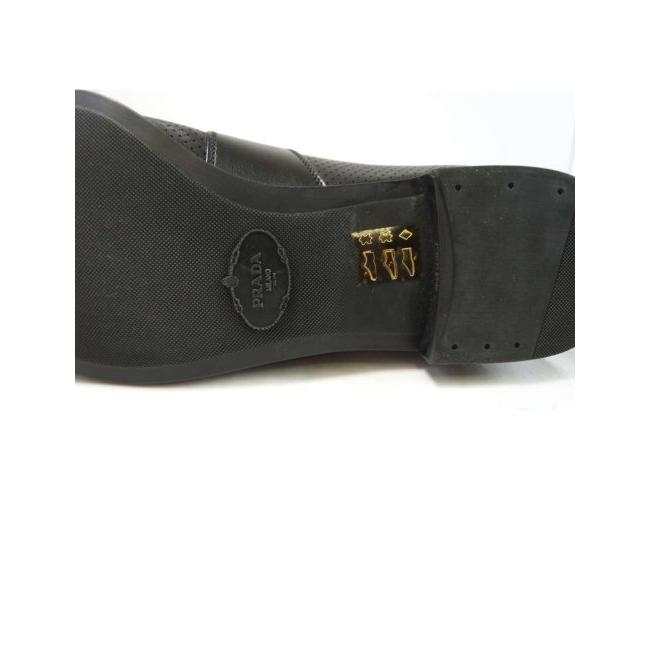 PRADA プラダ 靴 メンズ レザーシューズ (ブラック) 8.5サイズ PRADA プラダ 靴 メンズ レザーシューズ (ブラック) 8.5サイズ