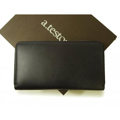 新品！約6万！a.testoni 長財布 ブラック イタリア製 直営店購入 新品