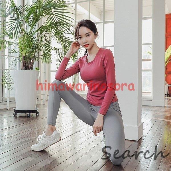 定番のお歳暮 レギンス ランニングウェア ウェア トレーニング ヨガウェア 2点セット レディース スポーツウェア 軽量 伸縮性 体型 部屋着 吸汗 長袖