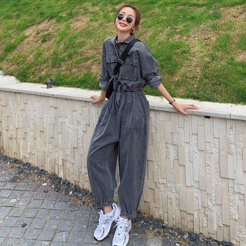 早割クーポン デニムオールインワン 春 秋 カジュアル 女性 ファッション レディース 50代 40代 30代 代 デニム オールインワン つなぎ 春秋 大人カジュアル オールインワン サイズ L Www Lgtel Fr