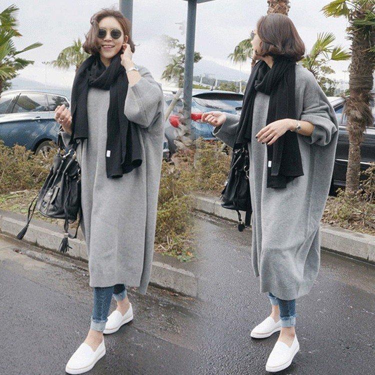 お手頃価格 ニットワンピースレディース秋冬ジャージおしゃれ長袖スウェットワンピースロング丈セーターマキシワンピースbf風韓国風オシャレカジュアル新作 ワンピース 色 グレー Www Harmonylu Com