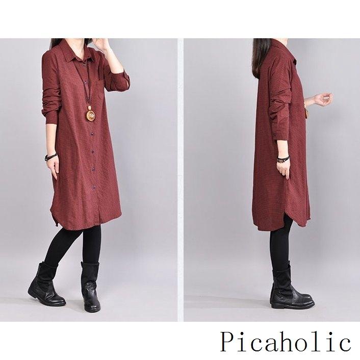 シャツ シャツワンピ レディース チュニック チェック柄 長袖 ロングシャツ ワンピ 膝丈 ワンピース 最適な材料