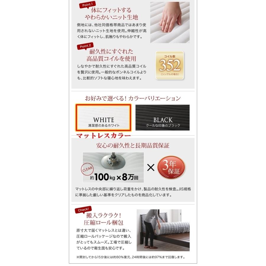 スタンダードボンネルコイルマットレス付き L:フルレイアウト M:クイーン(ホワイト) F:クイーン 【耐】