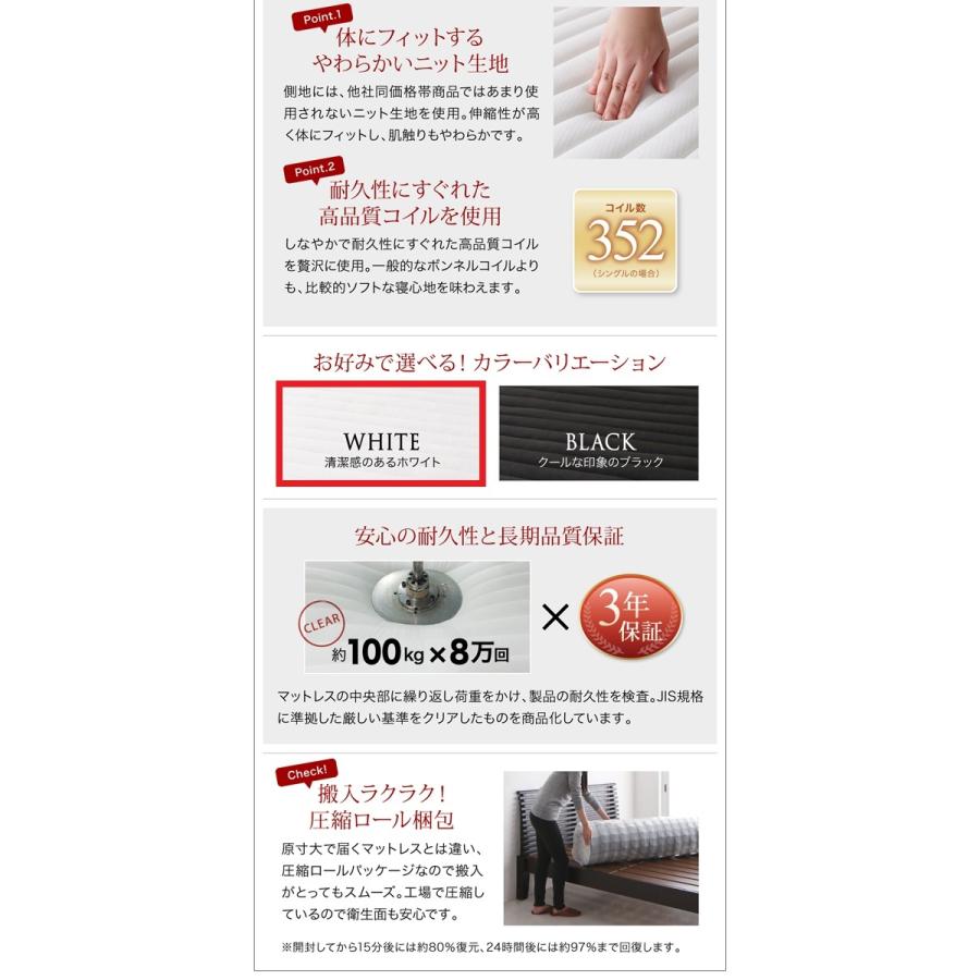 正規品 モダンデザイン・高級レザー・デザイナーズベッド〈Formare〉スタンダードボンネルコイルマットレス付き ダブル【ホワイト/ホワイト】 【GMS1863091812】(67000円)