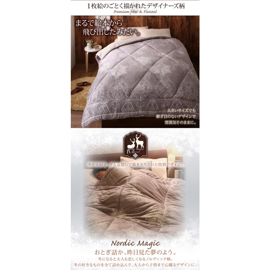 Normium 北欧モダンスタイル 高吸湿発熱わた入り 毛布掛け布団 ボリューム3倍タイプ セミダブル（ホワイトノエル ...