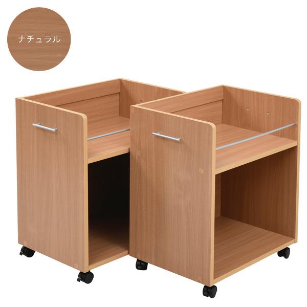 キャスター付きクローゼットラック 幅38.5 奥行58.5 CLOSET RACK ナチュラル 2個組の画像