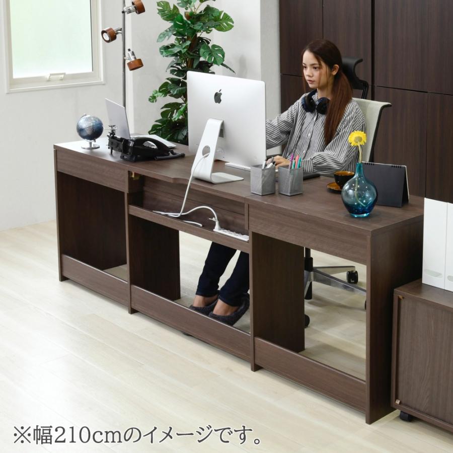 WIDE DESK オフィスデスク 180cm ブラウン : ぴか曽 ヤフーショップ 