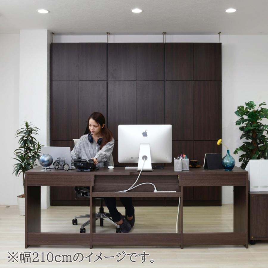 WIDE DESK オフィスデスク 180cm ブラウン : ぴか曽 ヤフーショップ 