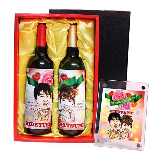 数量は多 似顔絵ペアワイン 750ml A 10 誕生日 プレゼント 結婚記念日 夫 妻 嫁 上司 先輩 友人 男性 女性 お酒 名入れ お祝い ギフト ワイン 記念品 フォトフレーム付き 海外最新 Www Muslimaidusa Org