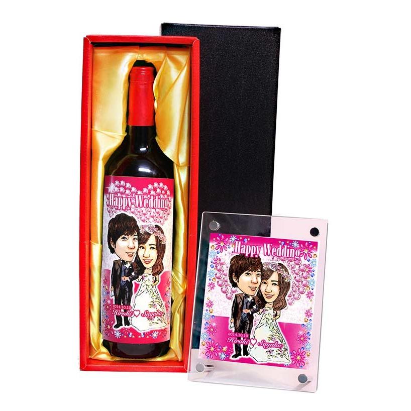期間限定送料無料 似顔絵ワイン 750ml B 18 フォトフレーム付き 結婚祝い 結婚 新郎 新婦 プレゼント 男性 女性 お酒 メッセージ 友人 お祝い ギフト ワイン 贈答品 サプライズ 全ての Neocead Com