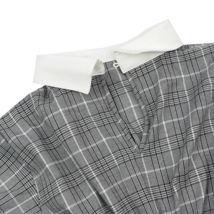 Jeweluna Me ジュエルナバイミー 半袖ワンピース グレイ リボン付 衿ロゴ グレンチェック 切替 140cm 150cm 160cm 21年新作 ベビー 子供服ピカデリーサーカス 通販 Yahoo ショッピング