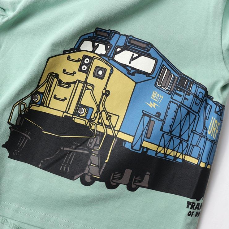 SKAPE エスケープ 長袖Tシャツ トランスポートトレイン プリント 90 