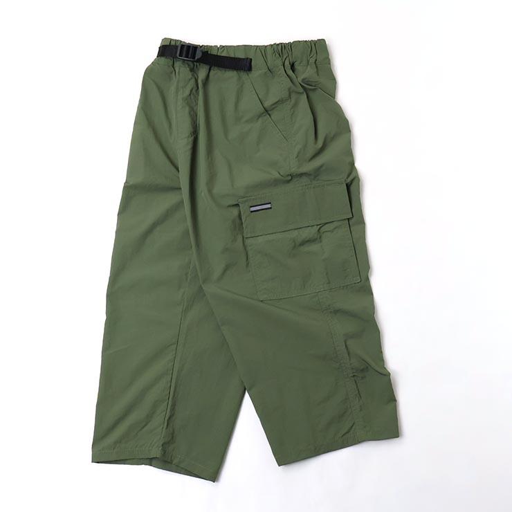 ナイロン7分丈パンツ カーゴパンツ 無地 カラー ゆったり クロップド