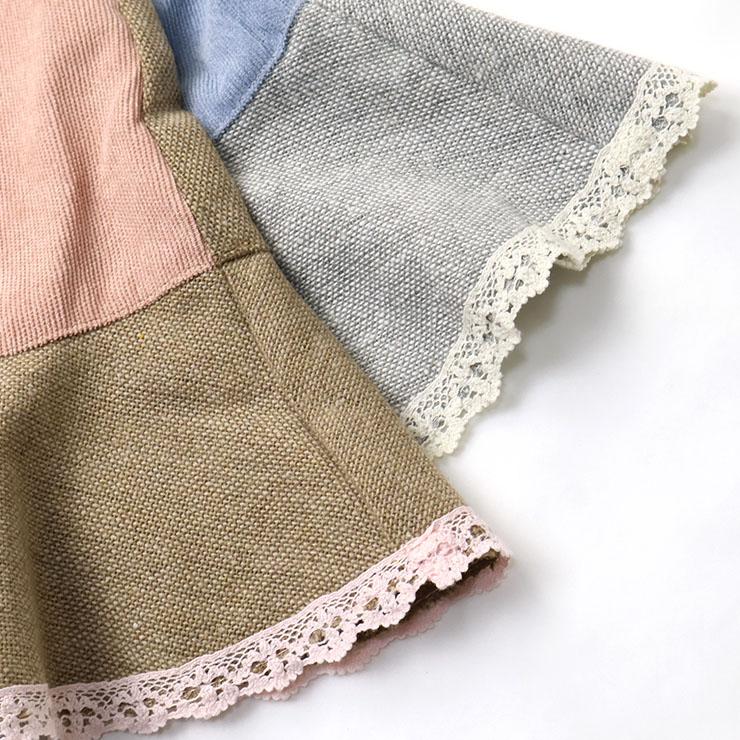 Souris（スーリー） ジャンパースカート 切替 お花 フラワー レース