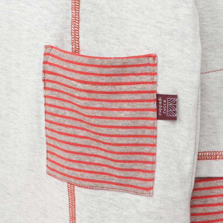 zuppa di zucca 長袖Tシャツ 薄接結 ボーダー切替 綿100% 100cm 110cm  