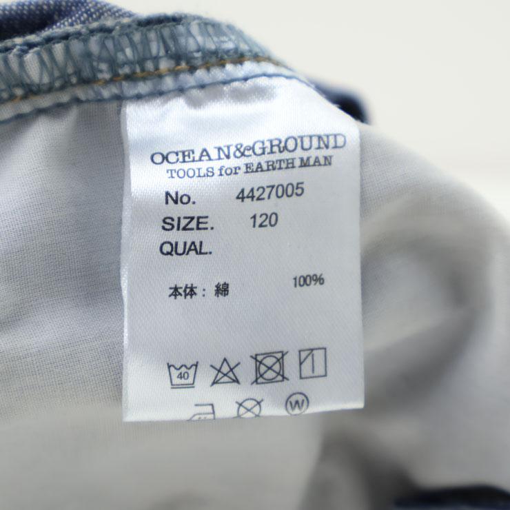 OCEAN&GROUND ワイドデニムパンツ サスペンダー付き ゆったり ロングパンツ オーシャンアンドグラウンド 120 130 140 4427005 子供 男の子 女の子 | Ocean&Ground | 12