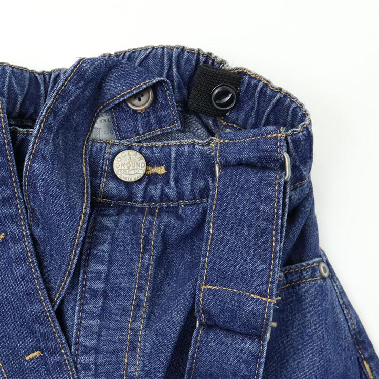 OCEAN&GROUND ワイドデニムパンツ サスペンダー付き ゆったり ロングパンツ オーシャンアンドグラウンド 120 130 140 4427005 子供 男の子 女の子 | Ocean&Ground | 04