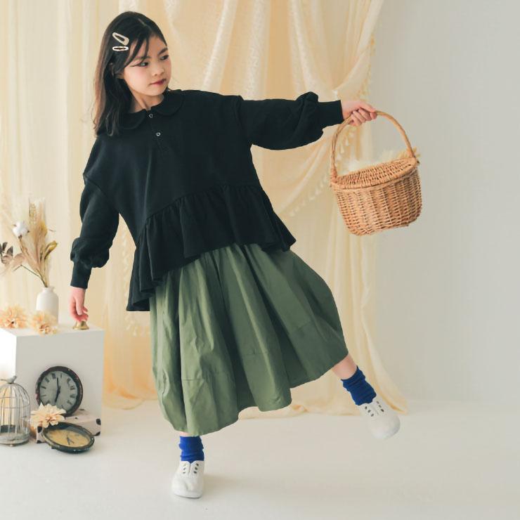 NHT バルーンスカート ギャザー コクーンシルエット ミモレ丈 綿100