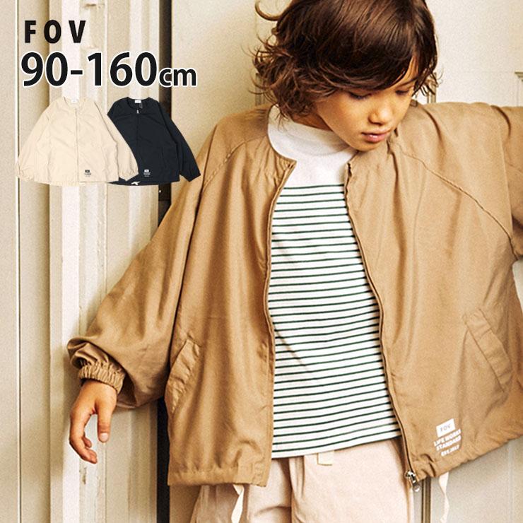 FOV（フォブ） ノーカラーナイロンジャケット ブルゾン ロゴ フード