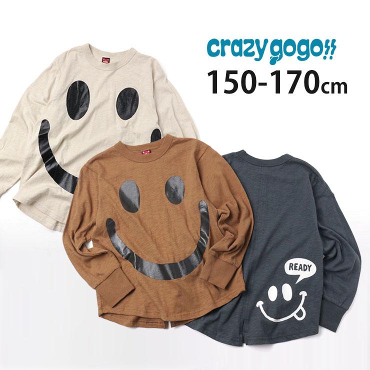 CRAZY GOGO!! クレイジーゴーゴー 長袖Tシャツ スマイル ニコちゃん  