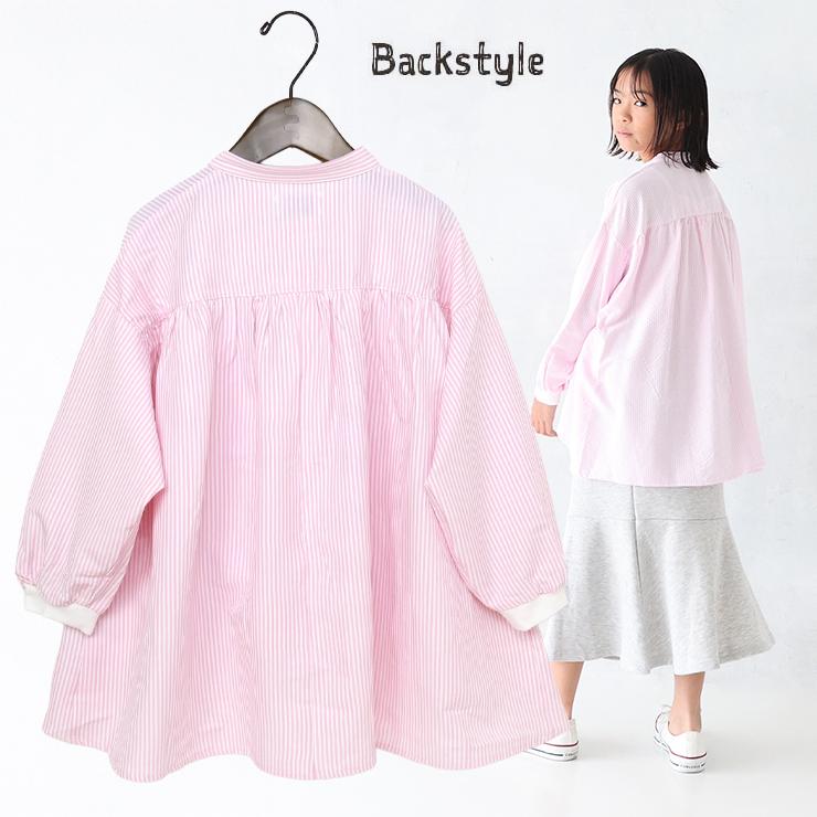 undeny. undeny キッズ ジュニア 長袖フレアシャツ ストライプ バンド