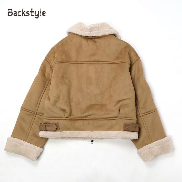 ムートン裏付フリース LOVETOXIC Lovetoxic 裏ボアムートンブルゾン フェイクムートン 襟ボア