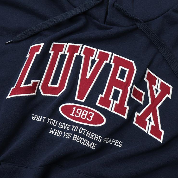 LOVETOXIC Lovetoxic 裏毛パーカーワンピース カレッジアップリケ