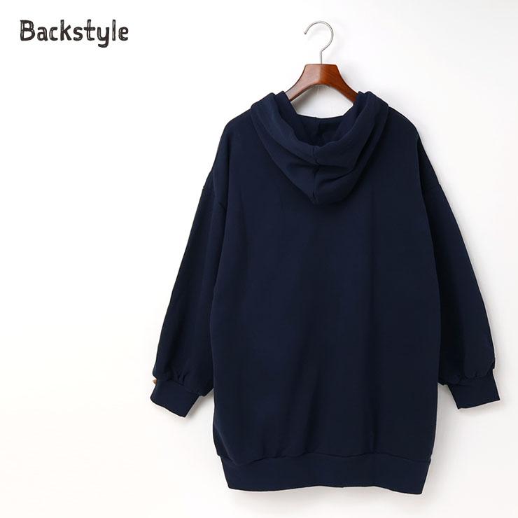 LOVETOXIC Lovetoxic 裏毛パーカーワンピース カレッジアップリケ