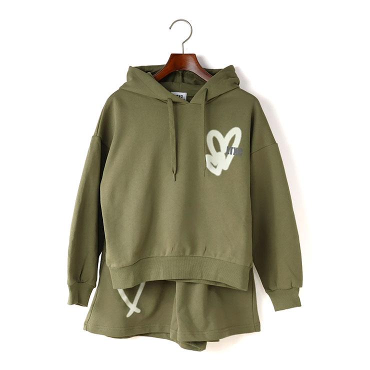 LOVETOXIC Lovetoxic 薄裏起毛スウェットセットアップ スプレー