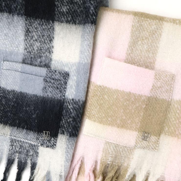 LOVETOXIC Lovetoxic チェックボリュームマフラー 静電気軽減 チェック