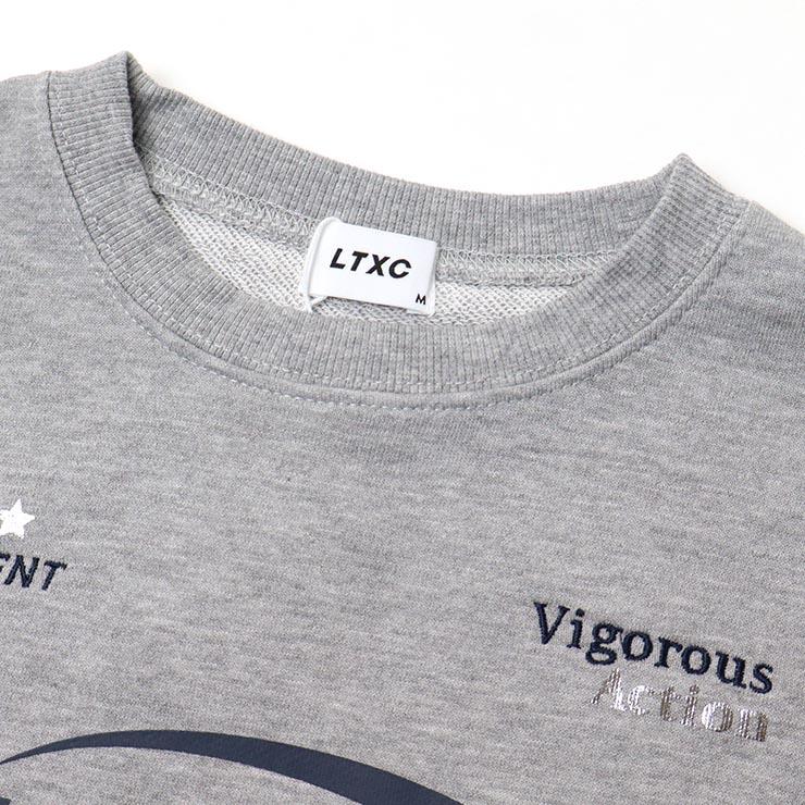 LOVETOXIC Lovetoxic クロップドトレーナー 英字 袖ライン