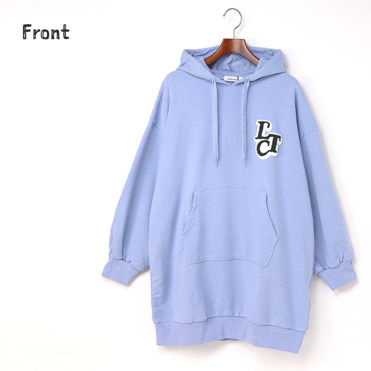 LOVETOXIC Lovetoxic パーカーワンピース サガラワッペン カンガルー