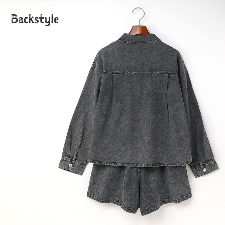 LOVETOXIC Lovetoxic デニムシャツセットアップ 長袖シャツ ショート