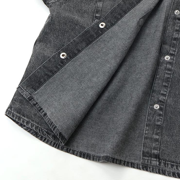 LOVETOXIC Lovetoxic デニムシャツセットアップ 長袖シャツ ショート