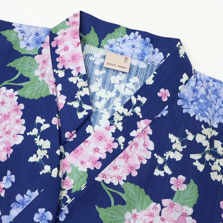petit main キッズ 浴衣 ワンピース 帯2種セット 簡単着付け くしゅく