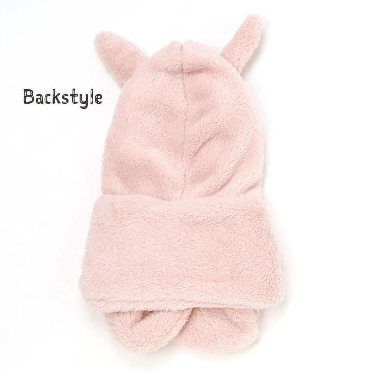 うさ耳フード付きマフラー 耳付き こどもから大人までOK フード