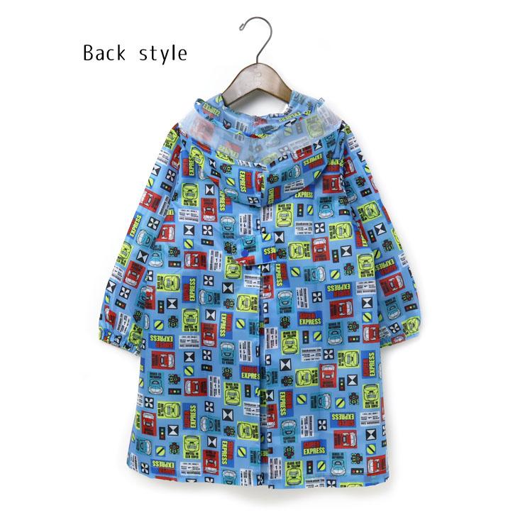 Kids Foret レインコート 新幹線柄 マチ付き こまち はやぶさ