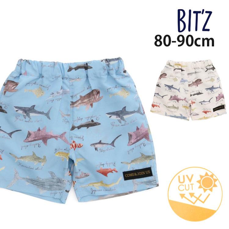 BIT'Z 水着 トランクス サーフパンツ サメ図鑑柄 UVカット