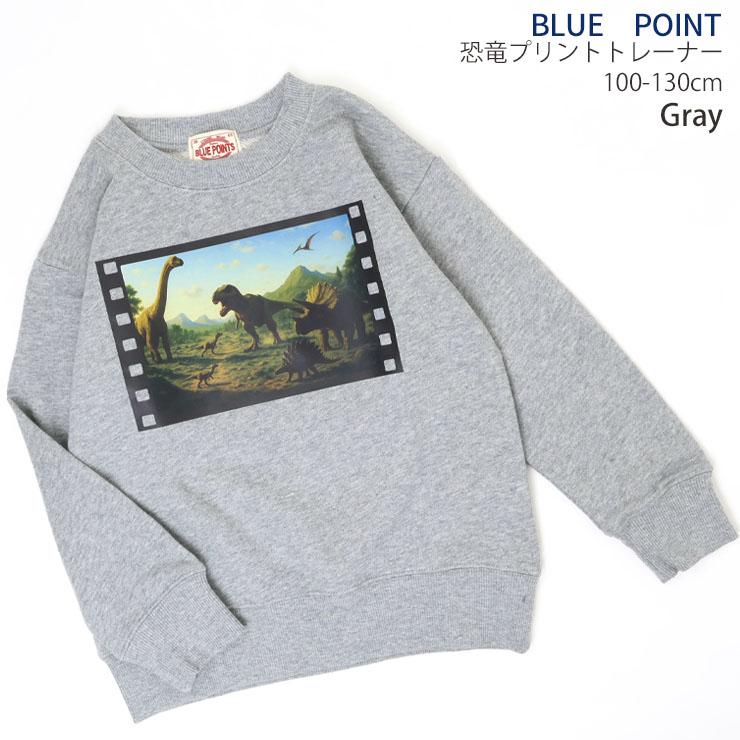 トレーナー 裏毛 恐竜 フォトプリント 綿100% スウェット BLUE POINTS