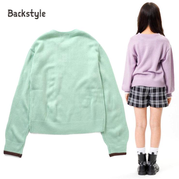 ALGY ニットセーター ケーブル編み ロゴ 長袖 ニット セーター  