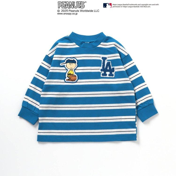 BREEZE 長袖Tシャツ MLB&ピーナッツコラボ マルチボーダー 綿 BREEZE 長袖Tシャツ MLB&ピーナッツコラボ マルチボーダー 綿
