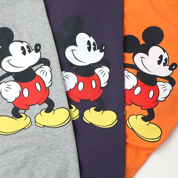 長袖Tシャツ ミッキーマウス プリント 6色2柄 ビッグロンT 綿100